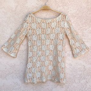 Bread & Butterflies Lace Tunic Top